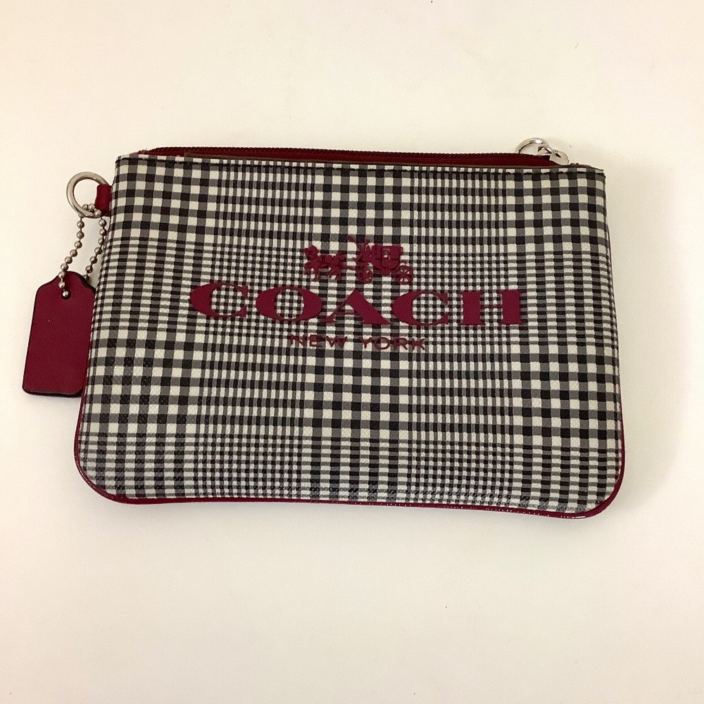 Coach NY Glen Coach Small Plaid Wristlet Purse Sold Without Strap.